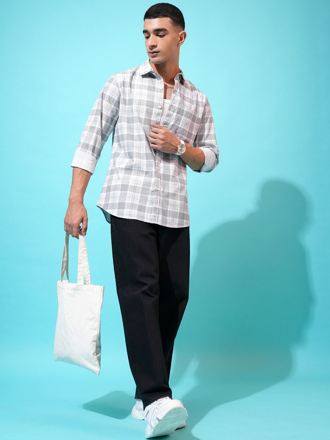 HIGHLANDER Checked Slim Fit Shirt