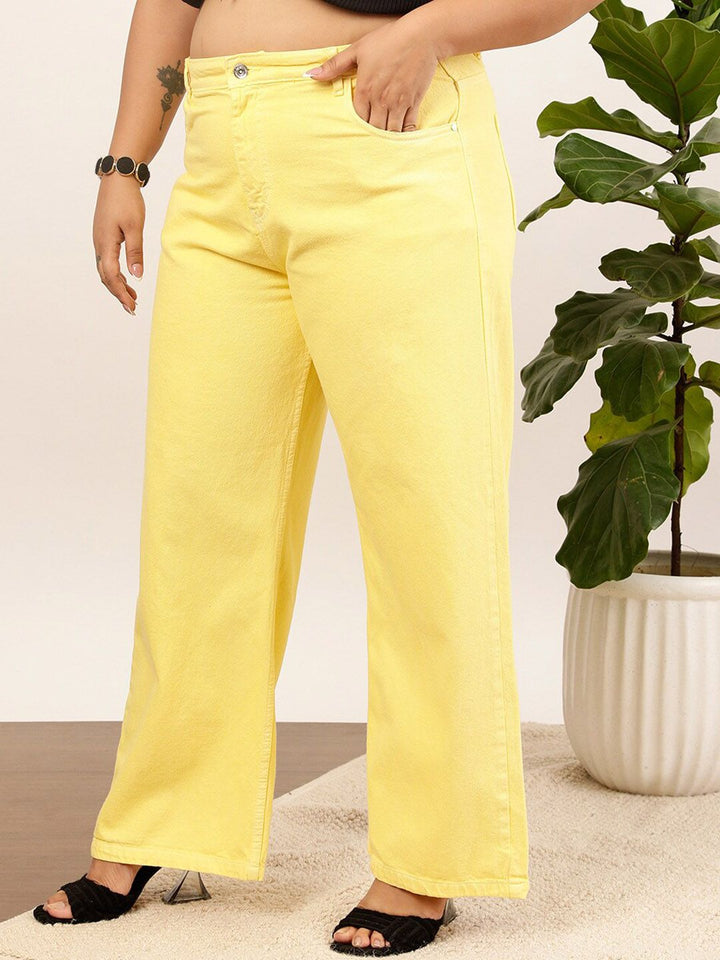 CURVY STREET Women Jean Wide Leg Cotton Regular Jeans