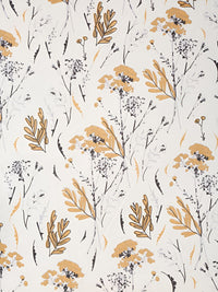 KLOTTHE White Floral Cotton 300 TC King Cadar Halus dengan 2 Sarung Bantal-106 x 106 inci