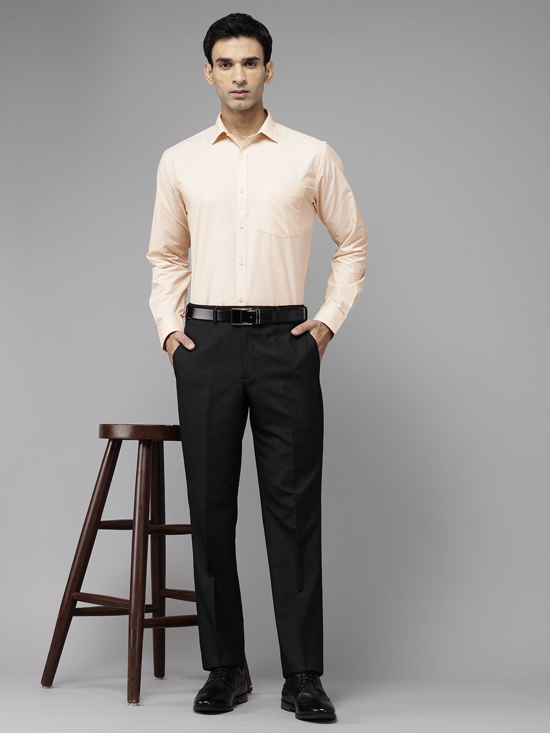 Park Avenue Slim Fit Pinstriped Formal Shirt