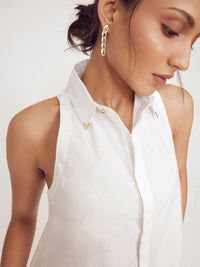 The Label Life Women Spread Collar Solid Cotton Casual Shirt