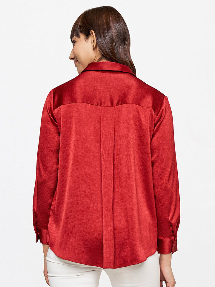 AND Women Solid Shirt Style Top