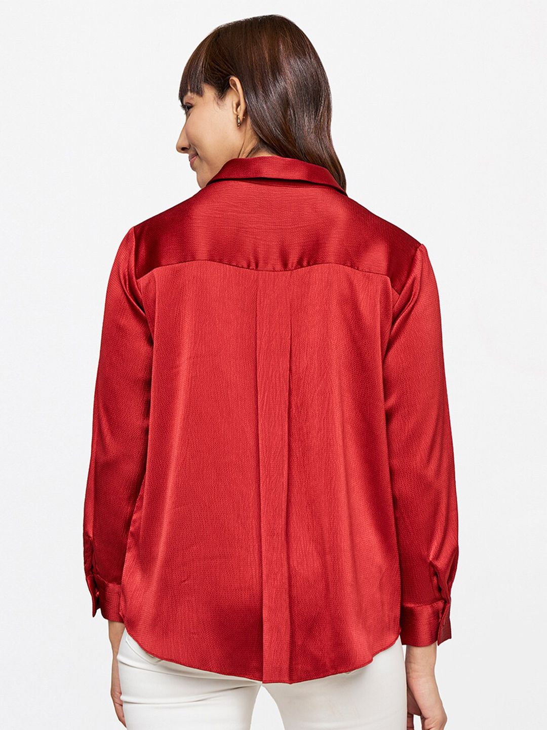 AND Women Solid Shirt Style Top