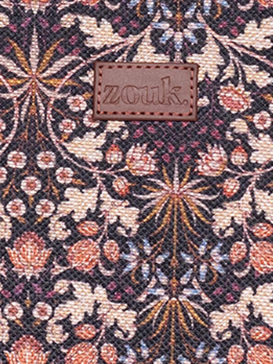 ZOUK Floral Printed Structured Handheld Bag