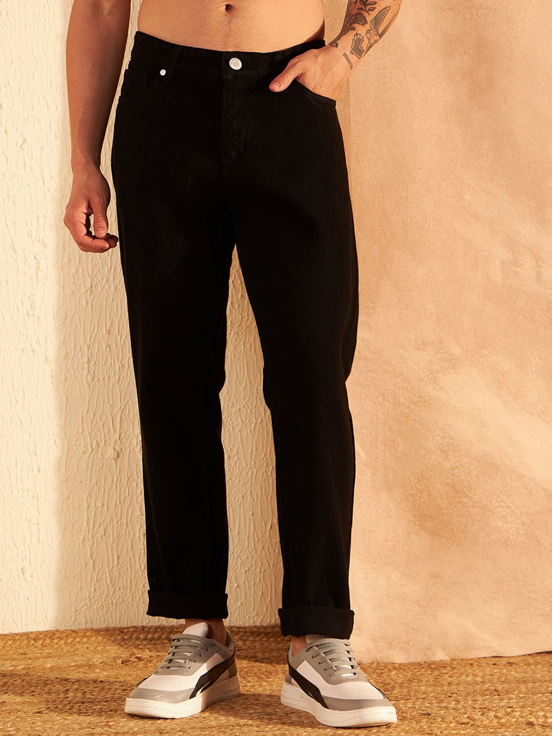 DENNISON Men Korean Baggy Fit Non Stretchable Cotton Jeans