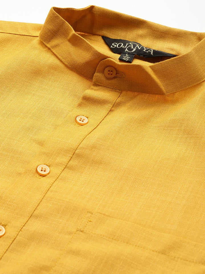 SOJANYA Men Mustard Yellow Kurta