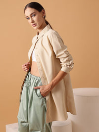 STREET 9 Beige Comfort Pure Cotton Casual Shirt