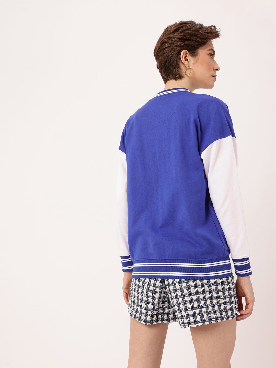 DressBerry Athletic Edge Printed Relaxed Fit Varsity Jacket