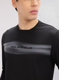 HRX by Hrithik Roshan Men Brand Logo Striped Rapid-Dry Running T-shirt