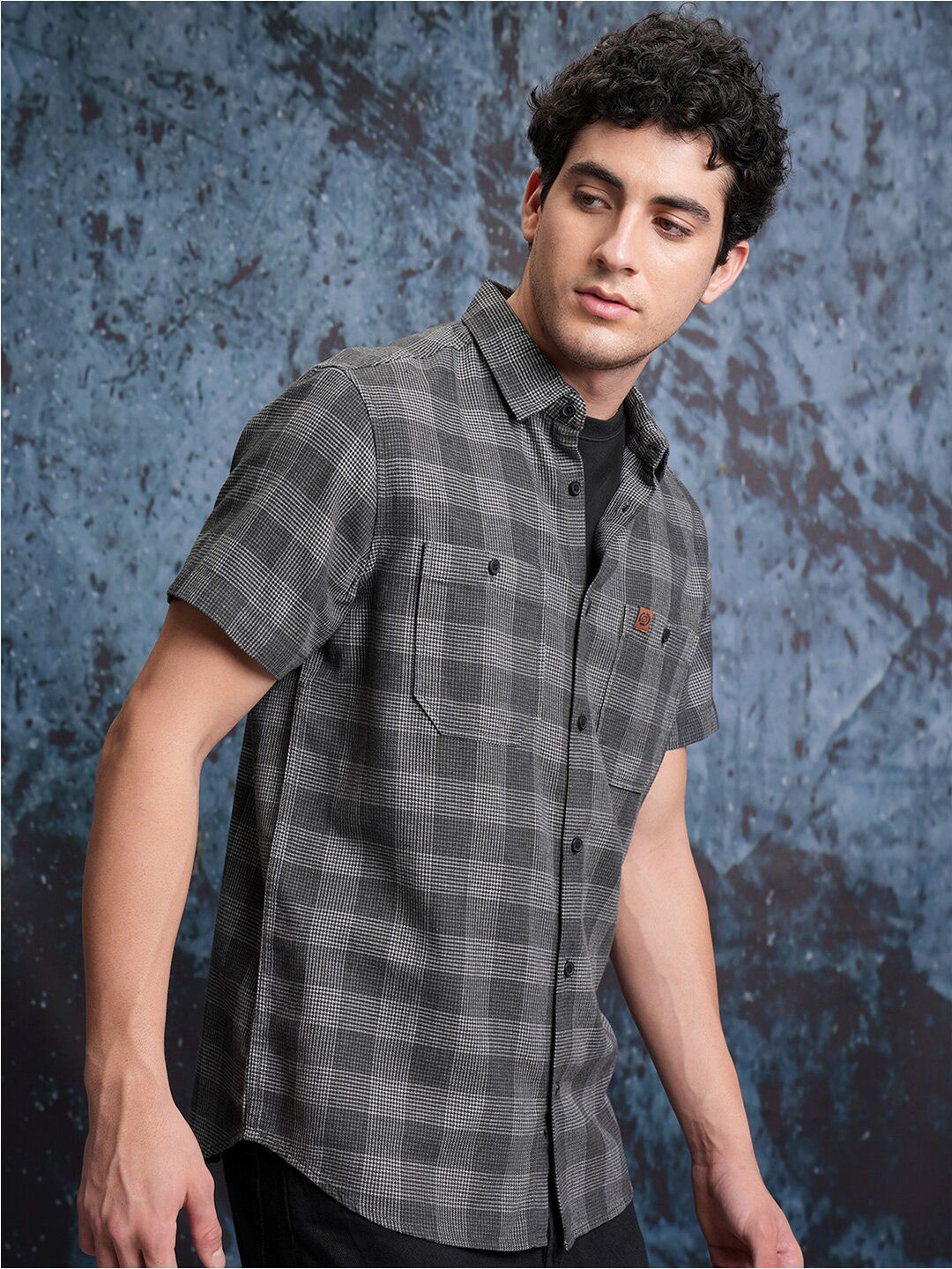 LOCOMOTIVE Checked Utility Pocket Regular Shirt