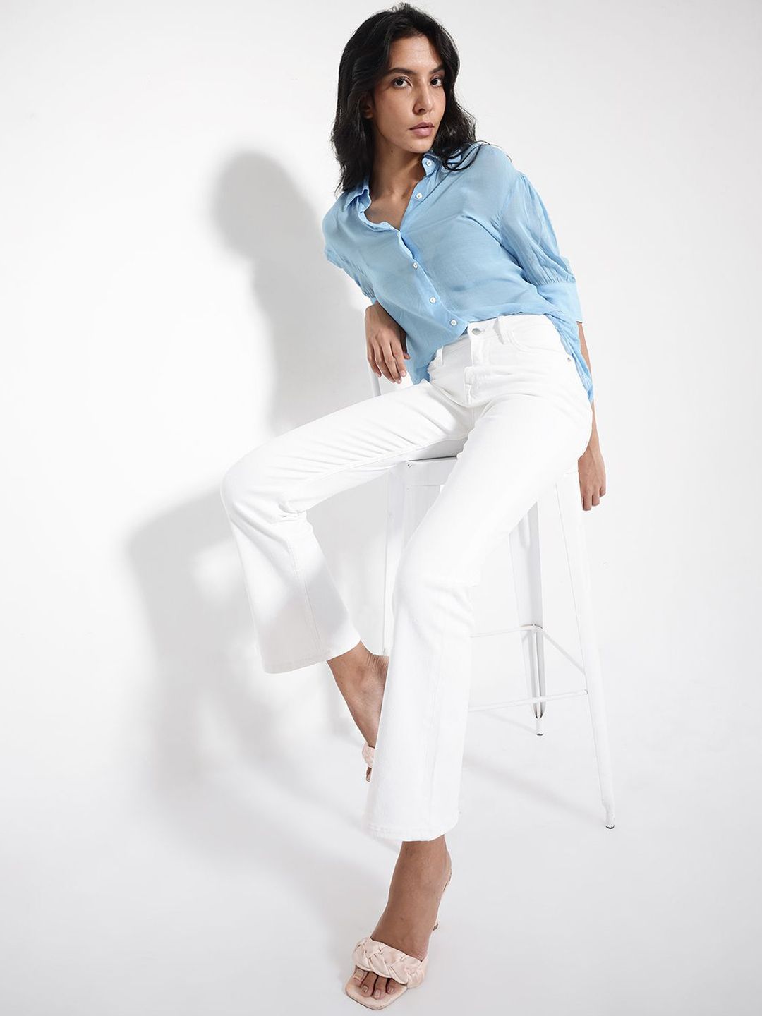 RAREISM Women Comfort Bootcut High-Rise Stretchable Jeans