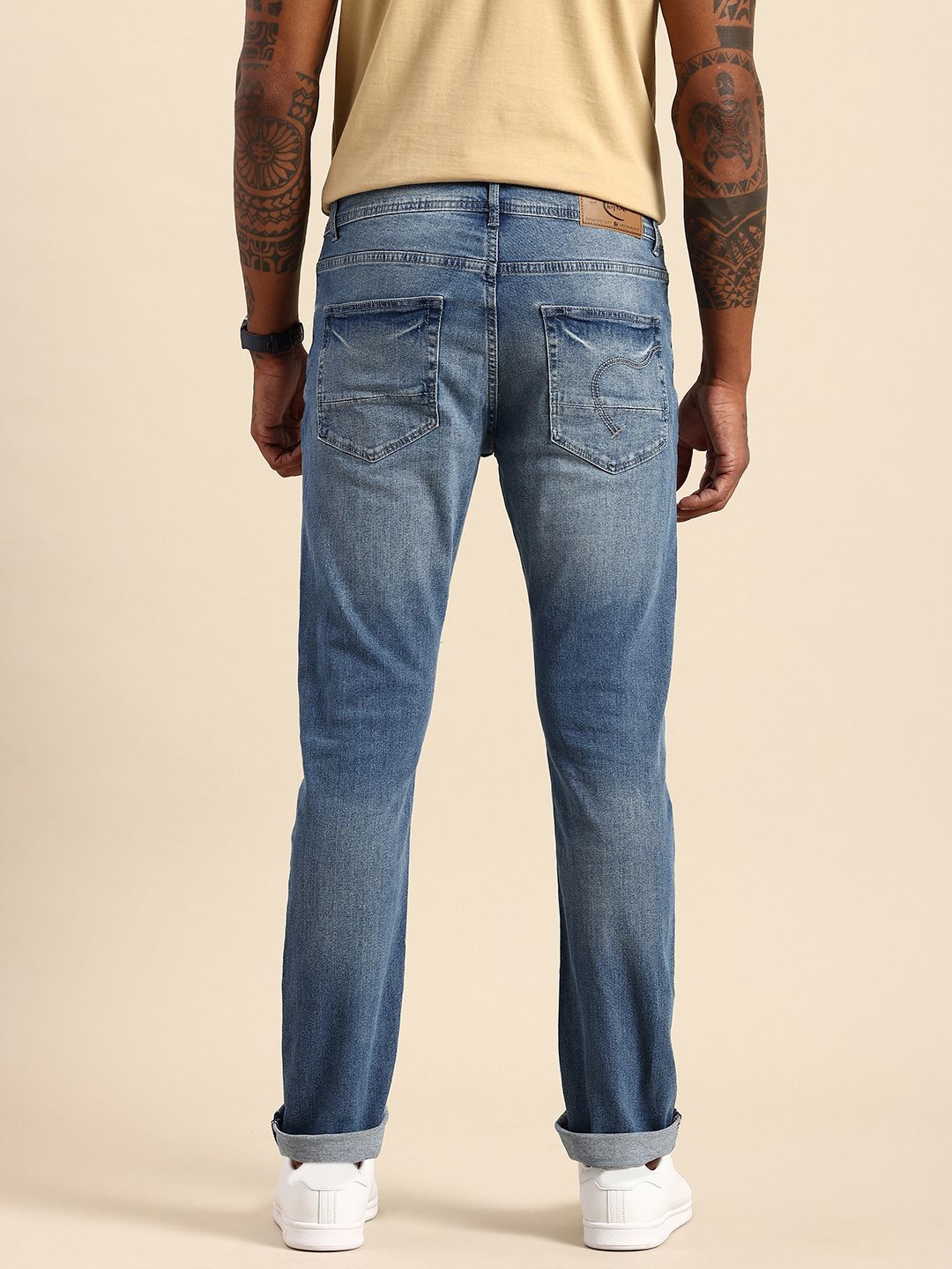 Being Human Men Straight Fit Heavy Fade Stretchable Jeans