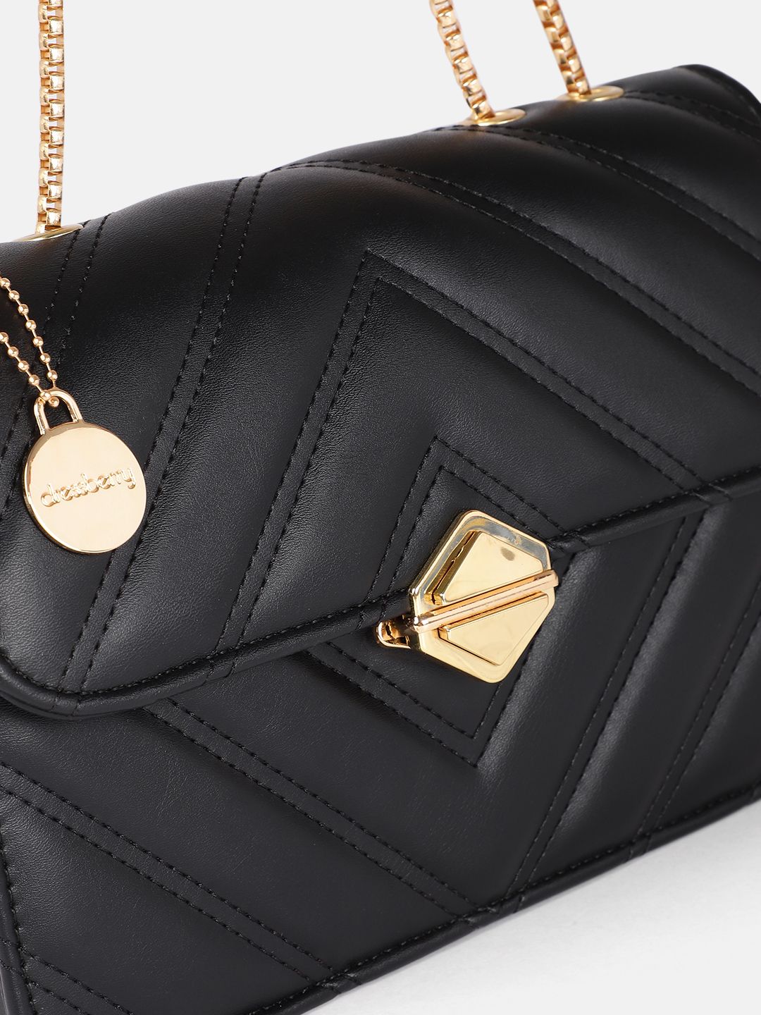 DressBerry Quilted Structured Shoulder Bag