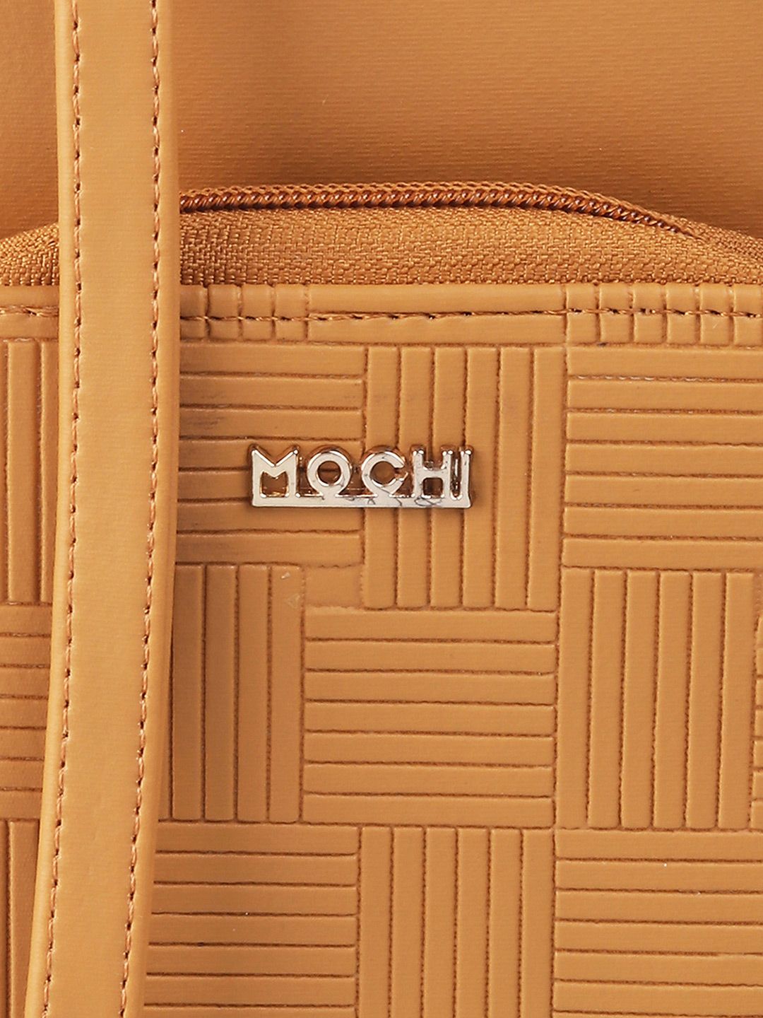 Mochi Women Tan Textured Zip Around Wallet