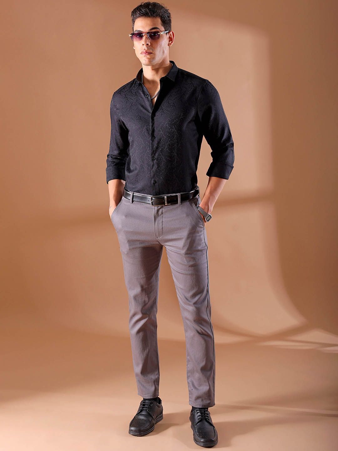 The Indian Garage Co Men Slim Fit Opaque Party Shirt
