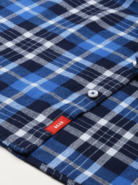 THE BEAR HOUSE Men Blue Slim Fit Opaque Checked Casual Shirt