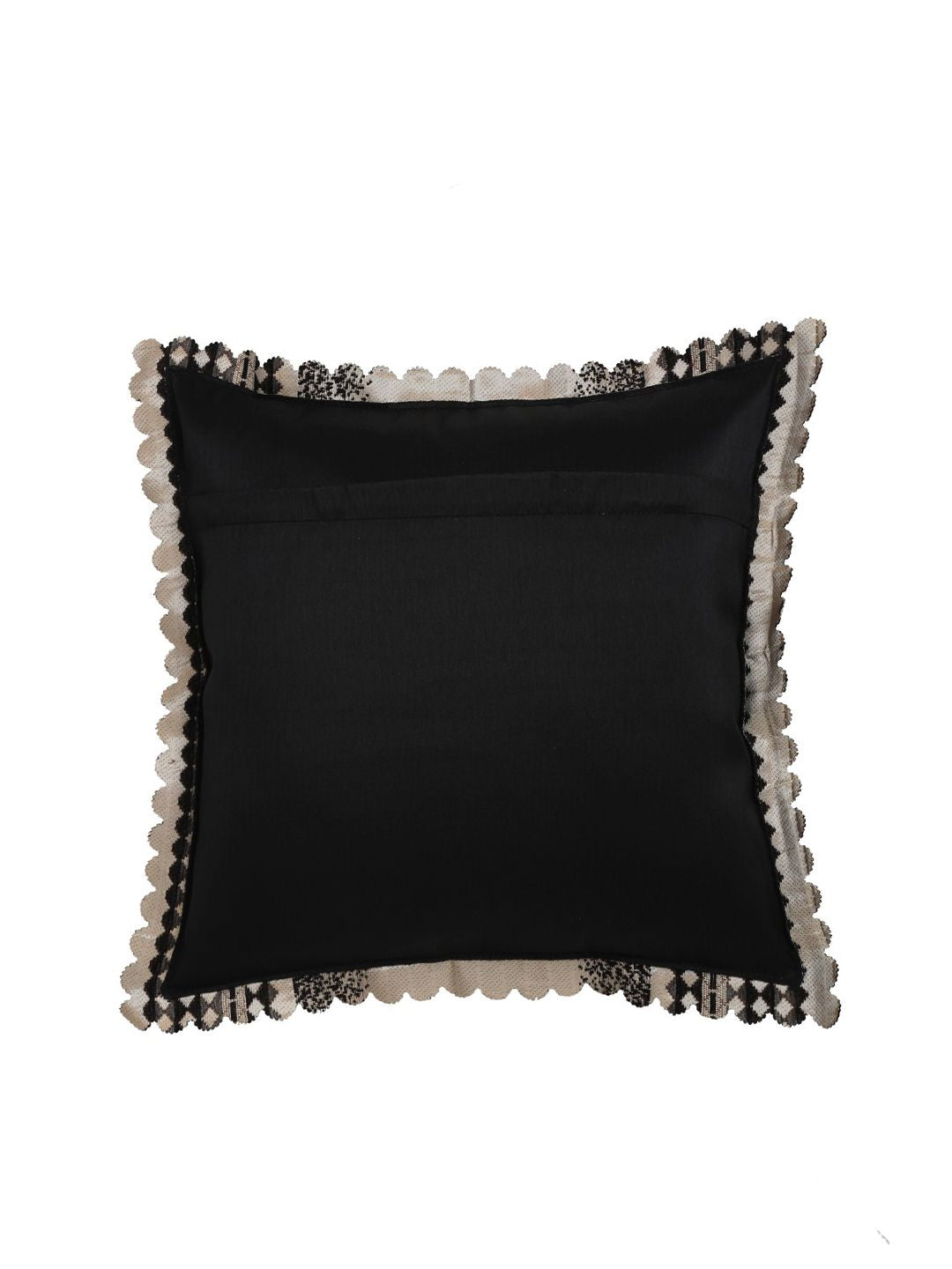 HOSTA HOMES Black & Grey Set of 2 Geometric Velvet Square Cushion Covers