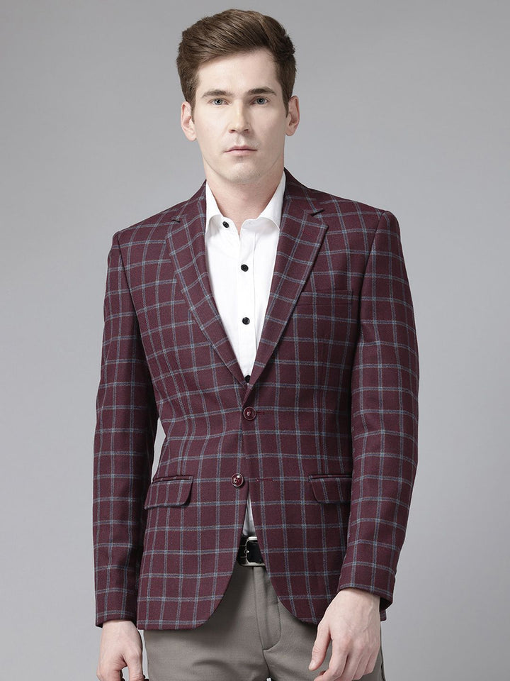 Park Avenue Checked Single-Breasted Semiformal Blazer