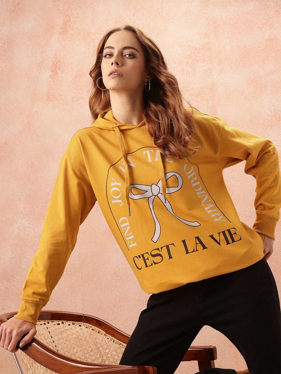 all about you Printed Hooded Sweatshirt
