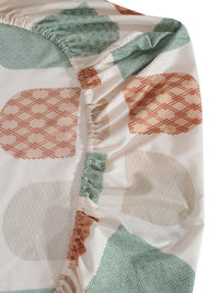 KLOTTHE Coklat Geometric Cotton 300 TC Dilengkapi Cadar Bujang Halus dengan Sarung Bantal-220 x 150 cm