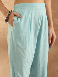 Indo Era Women Floral Embroidered Pure Cotton Kurta with Trousers & Dupatta
