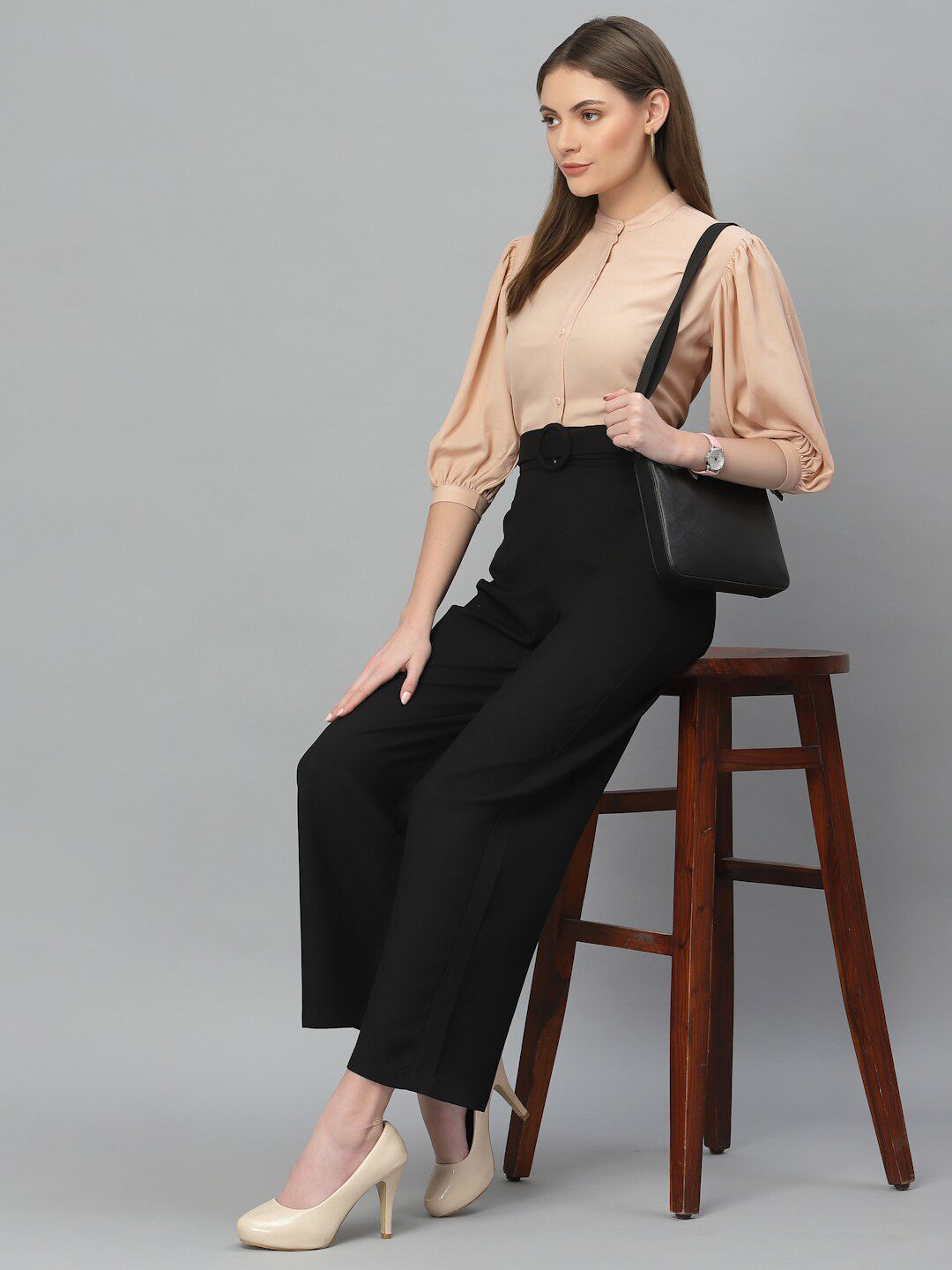 Style Quotient Women Nude-Coloured Formal Shirt