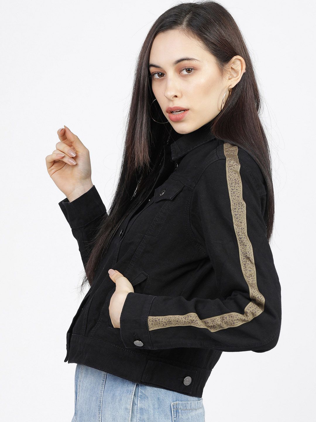 Tokyo Talkies Women Black Printed Jacket