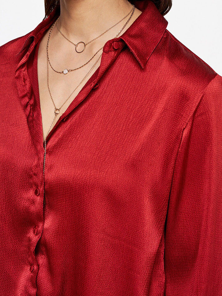 AND Women Solid Shirt Style Top