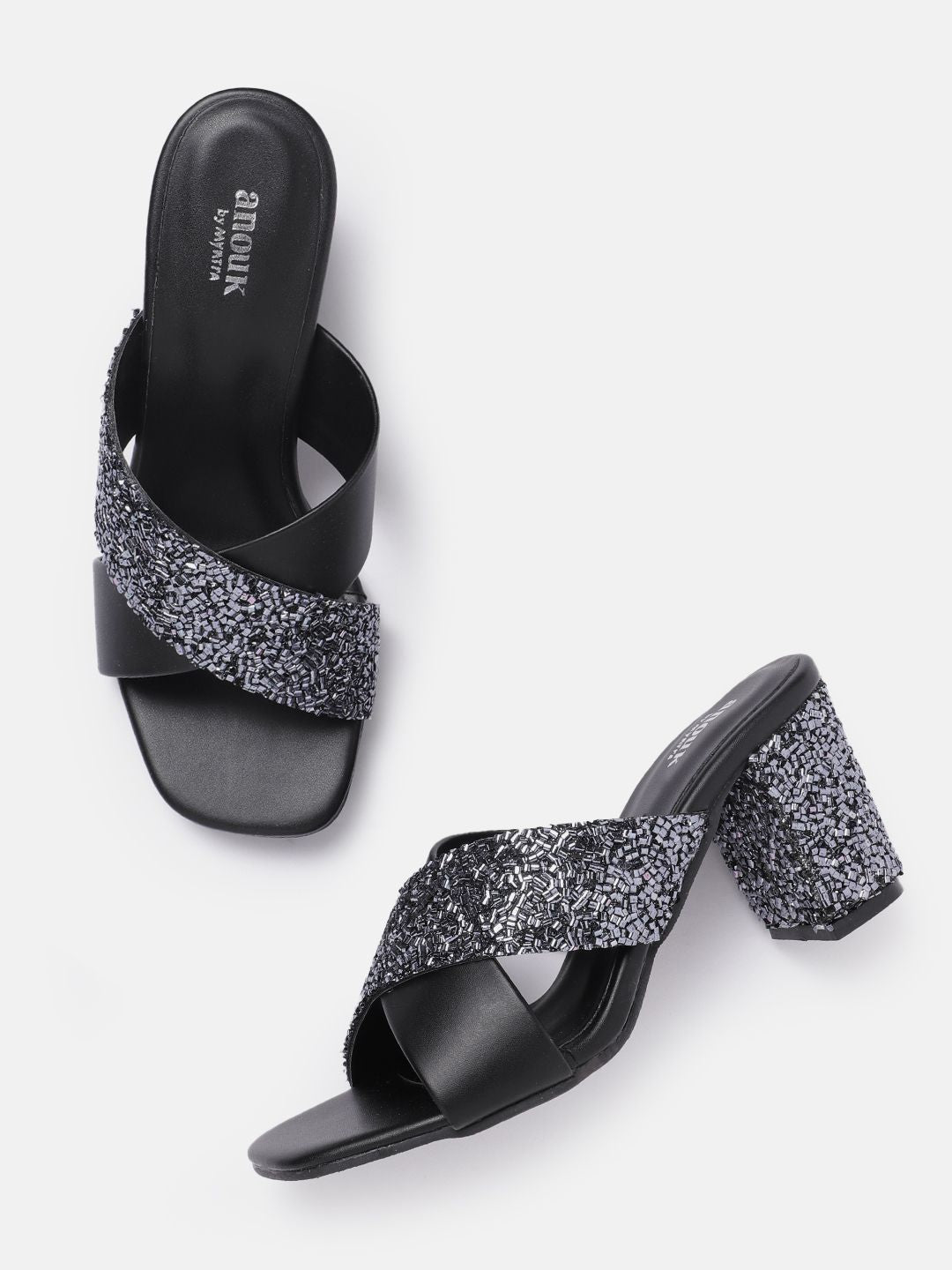 Anouk Embellished Block Heel