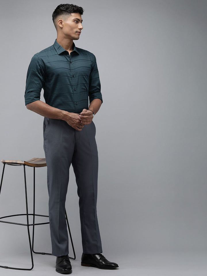 Park Avenue Slim Fit Horizontal Stripes Pure Cotton Formal Shirt