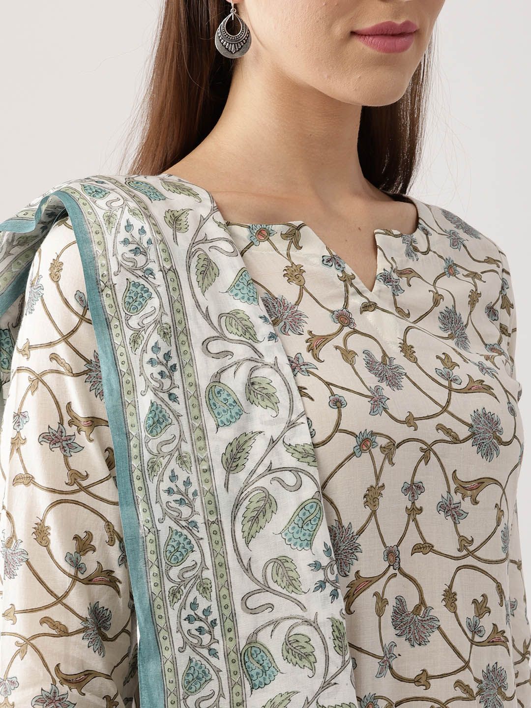 Libas Floral Vine Pure Cotton Kurta Set