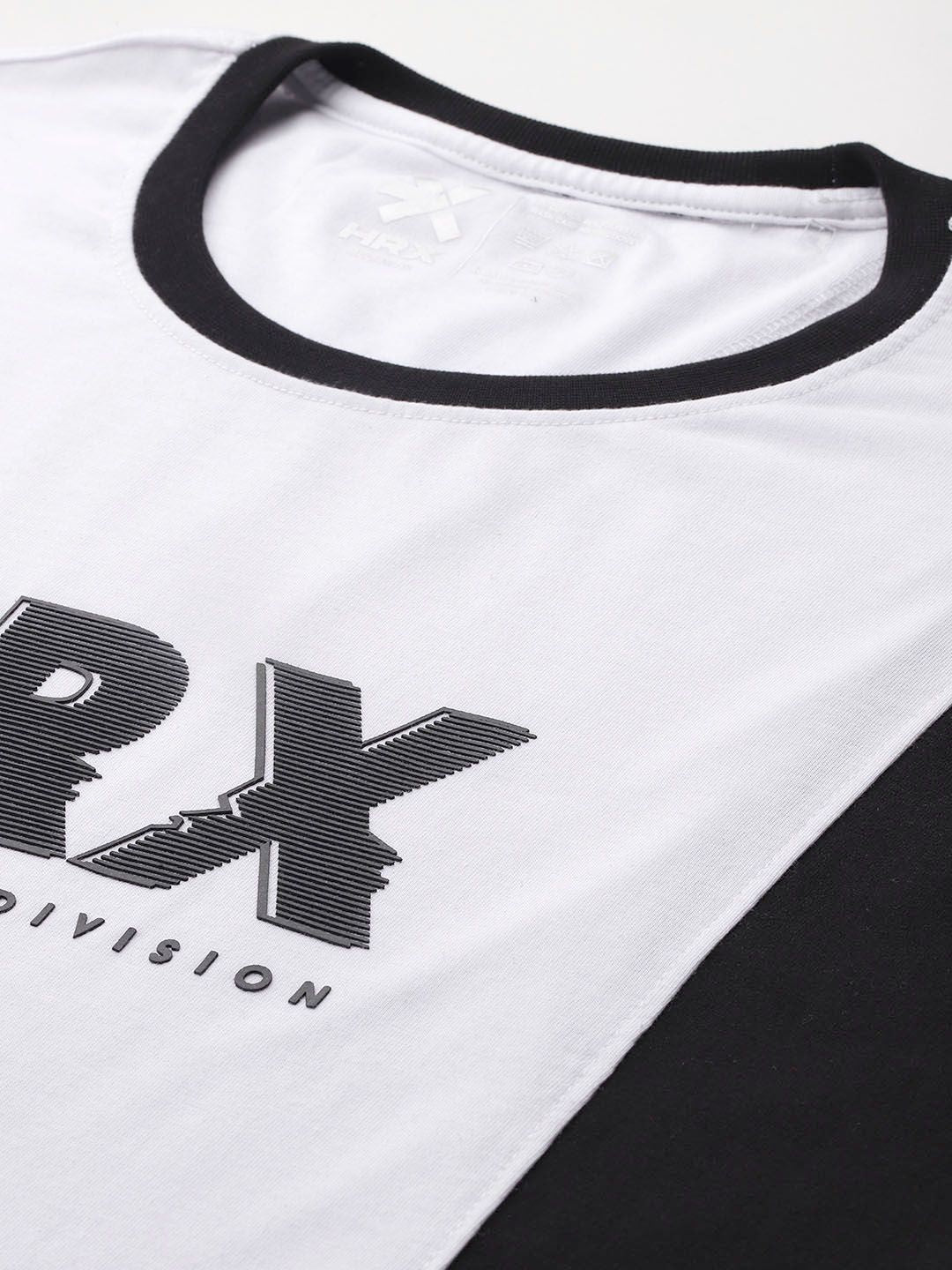 HRX by Hrithik Roshan Colourblocked & Brand Logo Print Lifestyle T-shirt