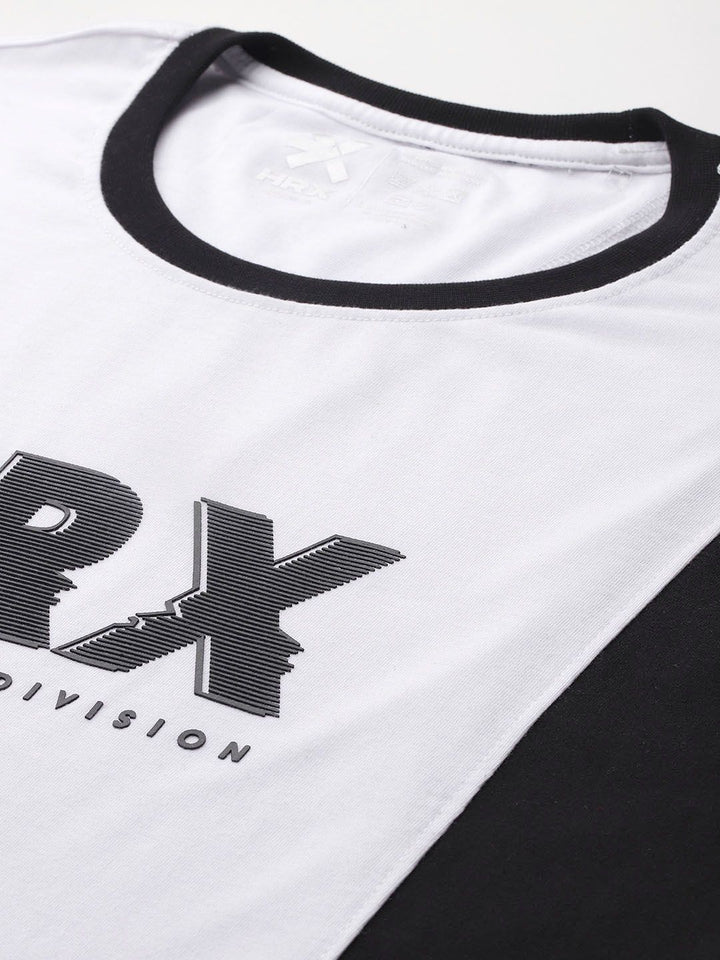 HRX by Hrithik Roshan Colourblocked & Brand Logo Print Lifestyle T-shirt