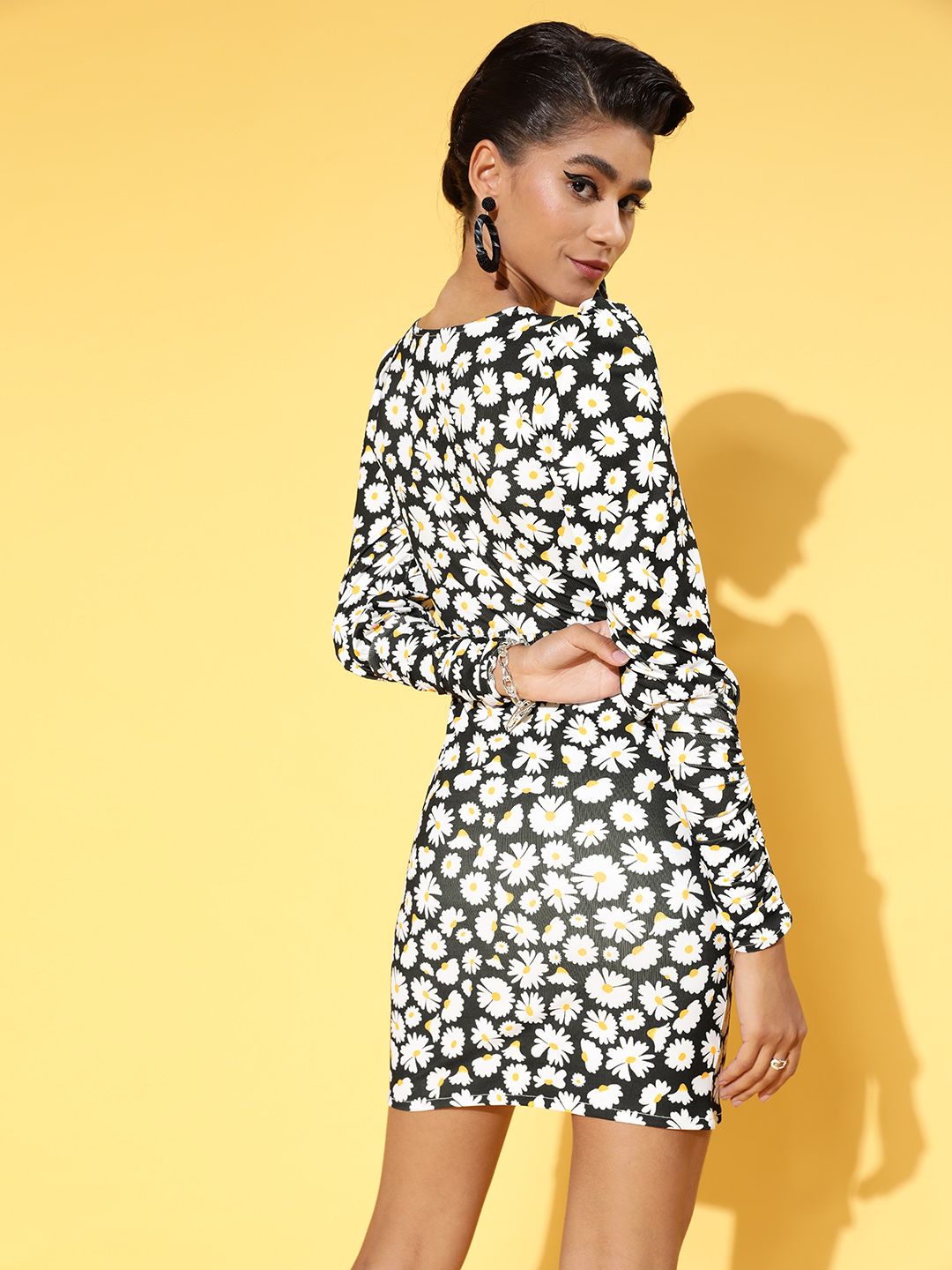 Athena Women Floral Printed Bodycon Mini Dress