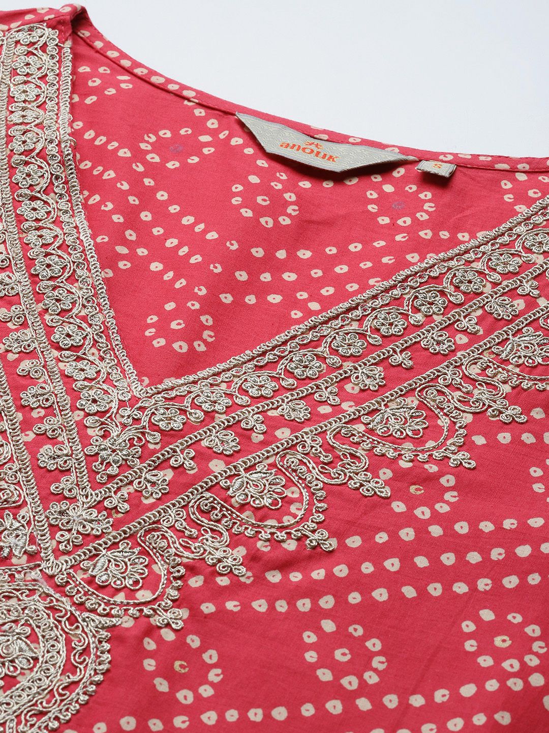 Anouk Ethnic Motifs Printed Pure Cotton Kurta with Trousers & Dupatta