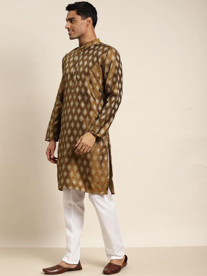 SOJANYA Rekaan Tenunan Kolar Mandarin Silk Cotton Kurta