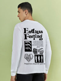 Bewakoof Men Typography Printed Round Neck Pure Cotton Oversized T-shirt