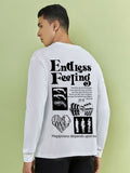 Bewakoof Men Typography Printed Round Neck Pure Cotton Oversized T-shirt