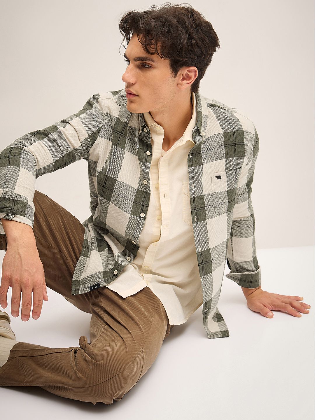 THE BEAR HOUSE Men Slim Fit Tartan Checks Cotton Casual Shirt
