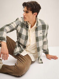 THE BEAR HOUSE Men Slim Fit Tartan Checks Cotton Casual Shirt
