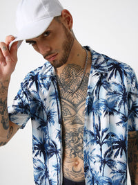 VASTRADO Men Hawaiian Printed Resort Collar Oversized Shirt