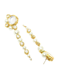 KARATCART Gold-Plated Kundan-Studded Drop Earrings