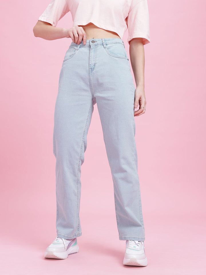 DressBerry Women Straight Fit High-Rise Stretchable Jeans
