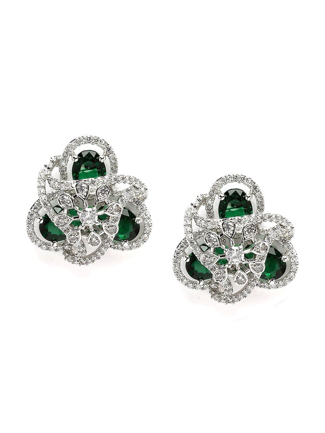 KARATCART Silver Plated Studs Earrings