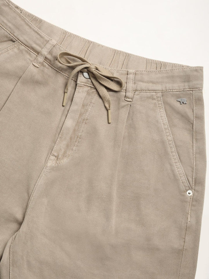 THE BEAR HOUSE Men Pleated Relaxed Fit Clean Look Pure Cotton Jeans