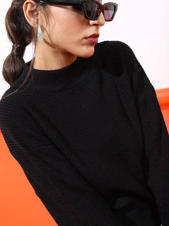Tokyo Talkies Women Black Pullover