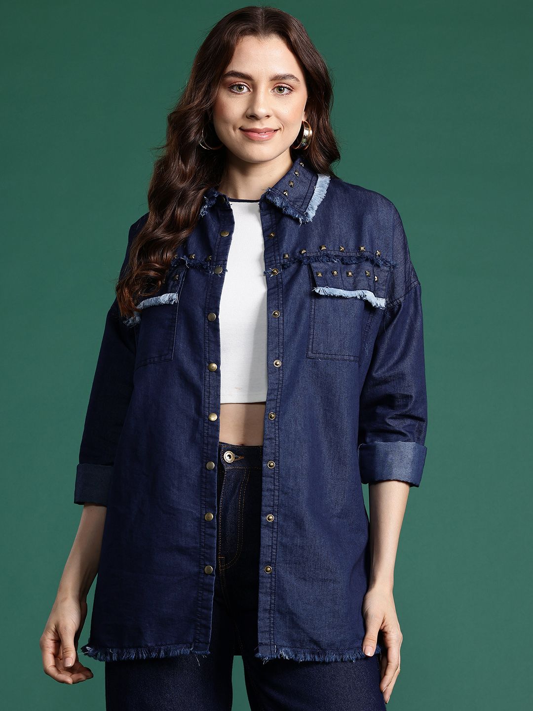 DressBerry Embellished Chambray Shirt