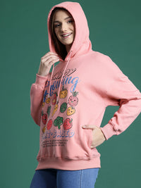 DressBerry Women Printed Hooded Sweatshirt
