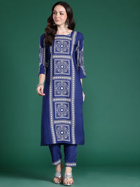 Indo Era Floral Printed Regular Kurta with Trousers