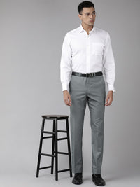 Park Avenue Men Textured Smart Regular Fit Formal Trousers
